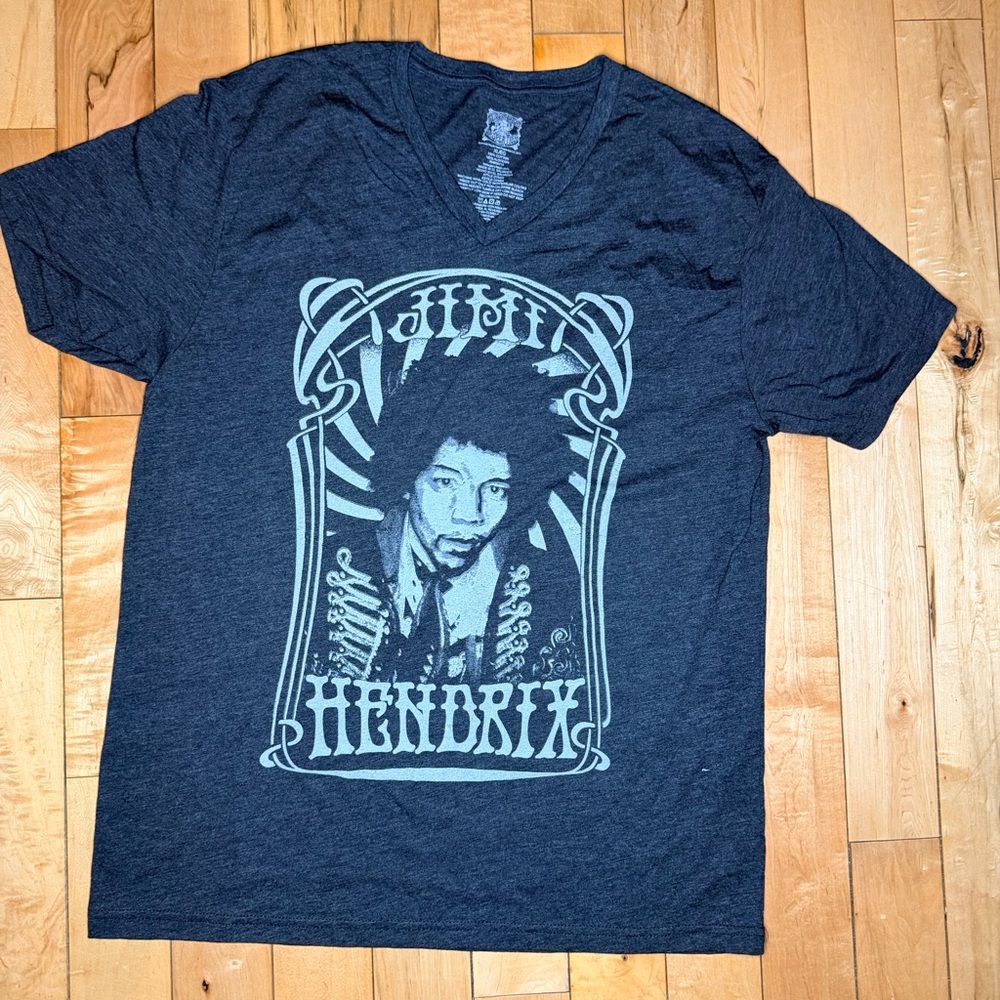 Mens T Shirt "JIMI HENDRIX" Stockholm Music Tour - V-Neck-Guitar NEW